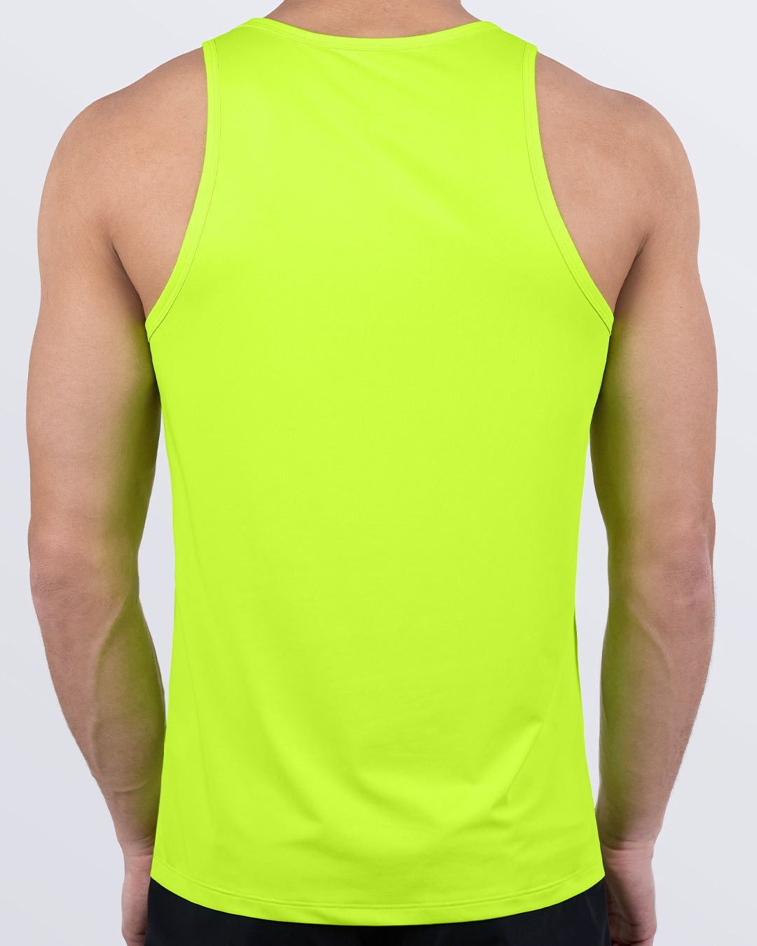 DC2 Ultra Neon Gym Tank Top — back view showcasing racerback cut and lightweight stretch fabric.