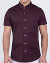 DC2 Very Berry men’s short sleeve cotton shirt with chest pocket and button-up front, slim fit style.