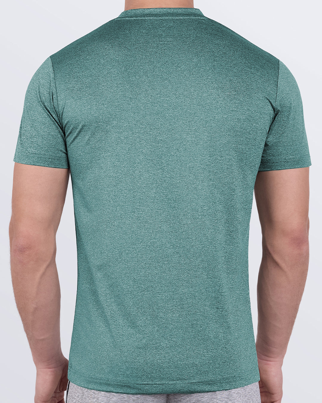 Back view of DC2 VIKING GREEN Fitness T-shirt — men’s quick-dry workout tee with premium stretch fabric.