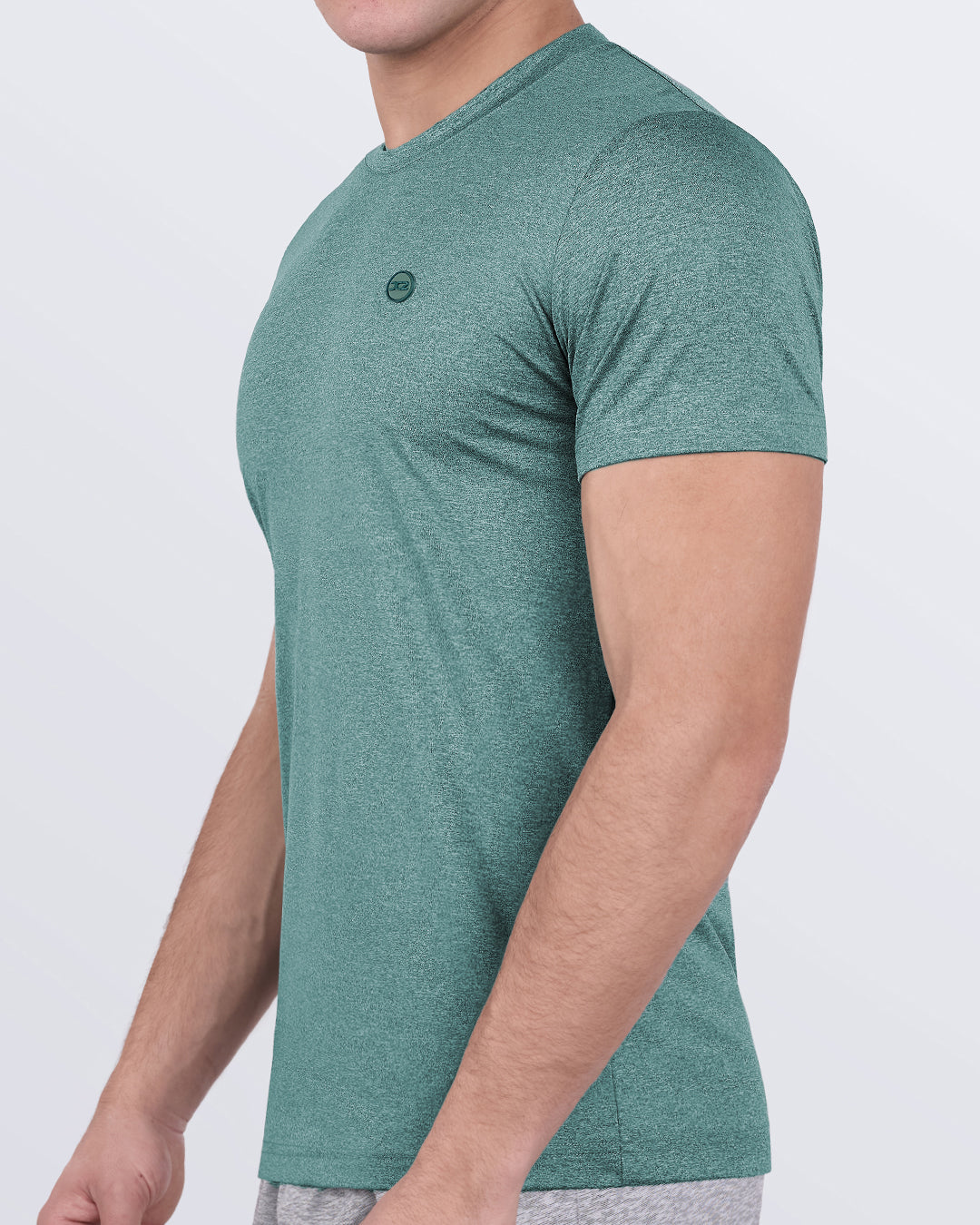 DC2 VIKING GREEN Fitness T-shirt — side view of moisture-wicking men's gym tee with athletic fit.