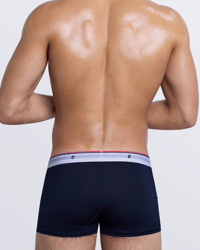 DC2 VOULEZ-VOUS Boxer Brief — back view of navy men’s modal boxer briefs with smooth stretch fit.