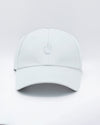 DC2 Resort Cap in White — front view showcasing a curved brim, structured crown, and tonal embroidered DC2 logo.