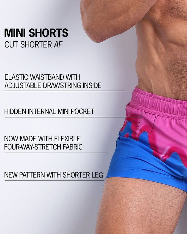 Infographic explaining the YOU MELT ME Mini Shorts features and how they&