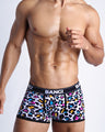 Sexy male model wearing the 8-POP LEOPARD soft cotton underwear for men by BANG! Clothing the official brand of men's underwear.