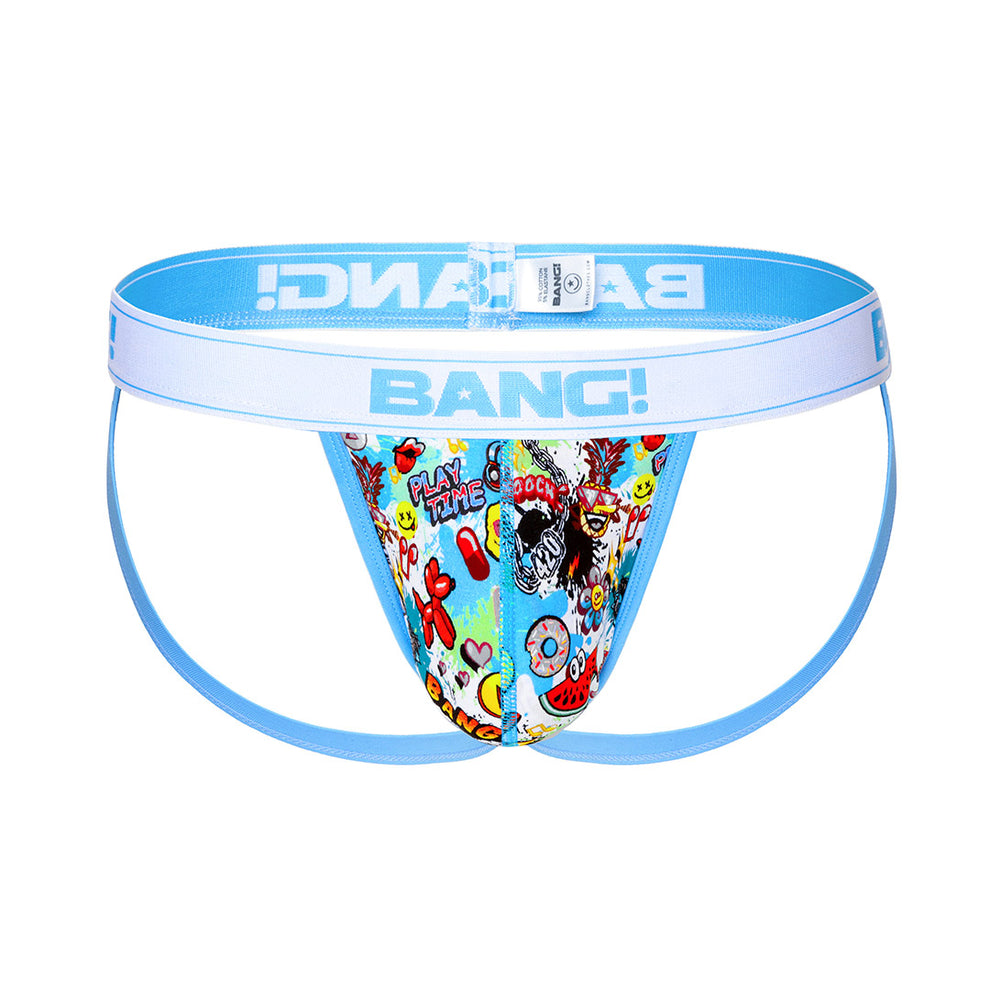 The BANG! Cotton Jockstrap in a fun colorful pop graffiti-theme print offering a perfect fit. 
