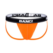The BANG! Cotton Jockstrap in the BLAZE ORANGE color offering a perfect fit. 