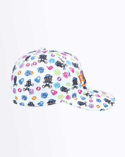 Side view of the unisex performance hat by Bang! Of Miami. It’s 4-needle moisture-wicking inner sweatband will keep you dry.