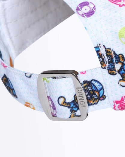 Back view of Bang! Clothing’s HEY MISTER TJ iconic dad features a one size fits all with a silver adjustable back strap.