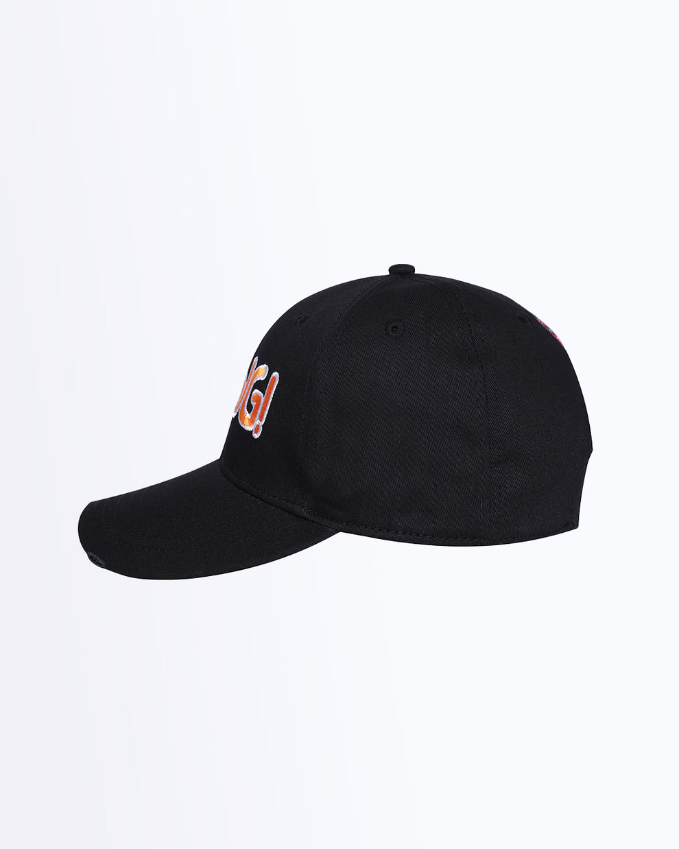 Side view of the unisex performance hat by Bang! Of Miami. It’s 4-needle moisture-wicking inner sweatband will keep you dry.