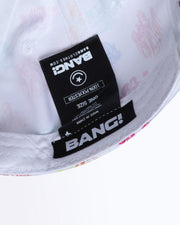 Bottom View Bang! Clothing OH L’AMOUR streetwear fitted hat in a white color is structured to battle the heat with ventilation eyelets. Made of 100% polyester. 