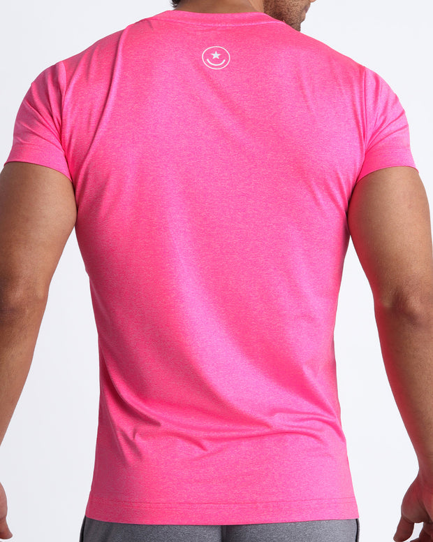 Bang! Clothing Bang PINKTENSITY Workout T-Shirt - Fitted Athletic Short Sleeve Gym Shirt Hot Pink 100% Polyester Men's XX-Large