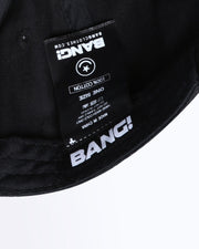 Bottom View Bang! Clothing ROOOAAR streetwear fitted hat in a black color is structured to battle the heat with ventilation eyelets for extra breathability designed by Bang! The official brand of menswear.