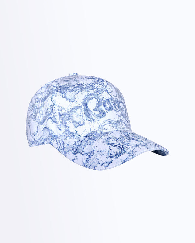Side view of SPLASH top quality athletic hat built for high-intensity action like golfing, tennis, fishing, or working out. The lightweight fabric is designed so you can perform your best with a pre-curved visor to keep the sun out.