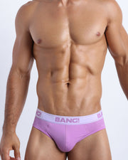 This BANG! Miami men's cotton briefs underwear in a fun and pastel purple color offering a perfect fit. Ultra-smooth feeling in contact with the skin, and natural breathability. Made by the Bang! mens brand from Miami.