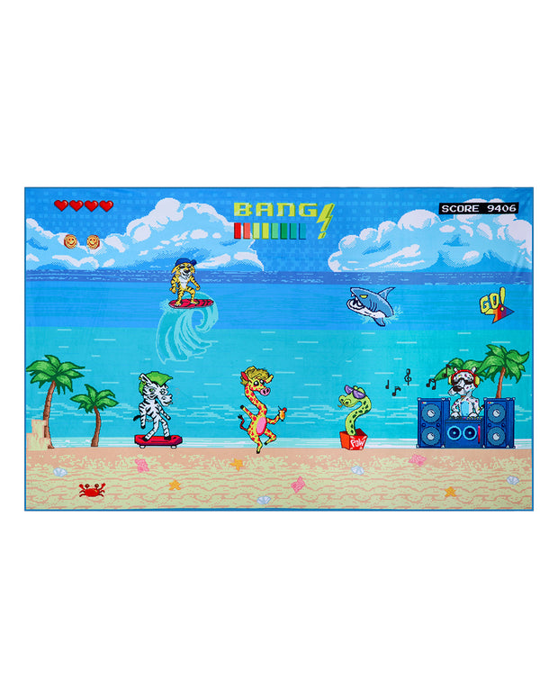 Premium BANG! Clothing  lint-free absorbent towel for the beach and pool with bold colors and unique prints.