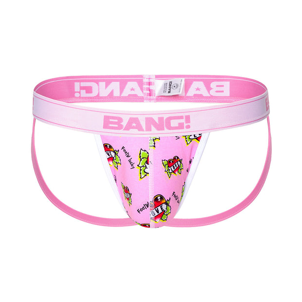 The BANG! Cotton Jockstrap in the FEELING LUCKY print offering a perfect fit. 