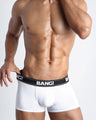 Sexy male model wearing the MAX WHITE  soft cotton underwear for men by BANG! Clothing the official brand of men's underwear.