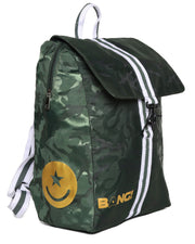 Maverick Backpack Bang Clothes Gym Duffel Beach Bag Weekend Travel Bag in green camo with golden logo and details