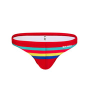 Frontal view of a premium men’s Mini Brief by the Bang! Clothes company in Miami, Florida. This bathing suit features premium quality fabrics and bold colors
